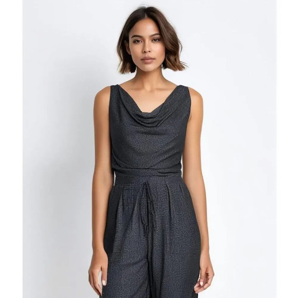 Soft Surroundings Women's Large‎ Gray Sleeveless Drawstring Jumpsuit - Picture 1 of 7
